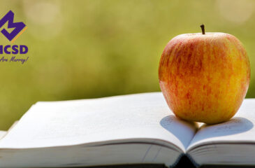 apple on a book