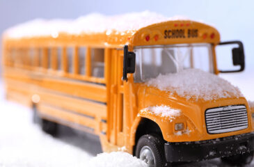 bus with snow