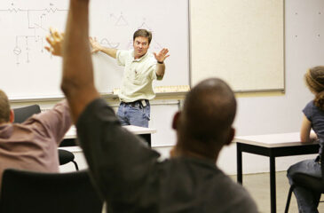 classroom with adults