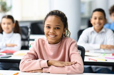 happy kids in classroom