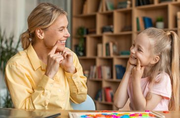 school psychologist with student